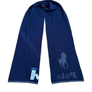 Polo Ralph Lauren Big Pony Scarf Blue Gray Reversible